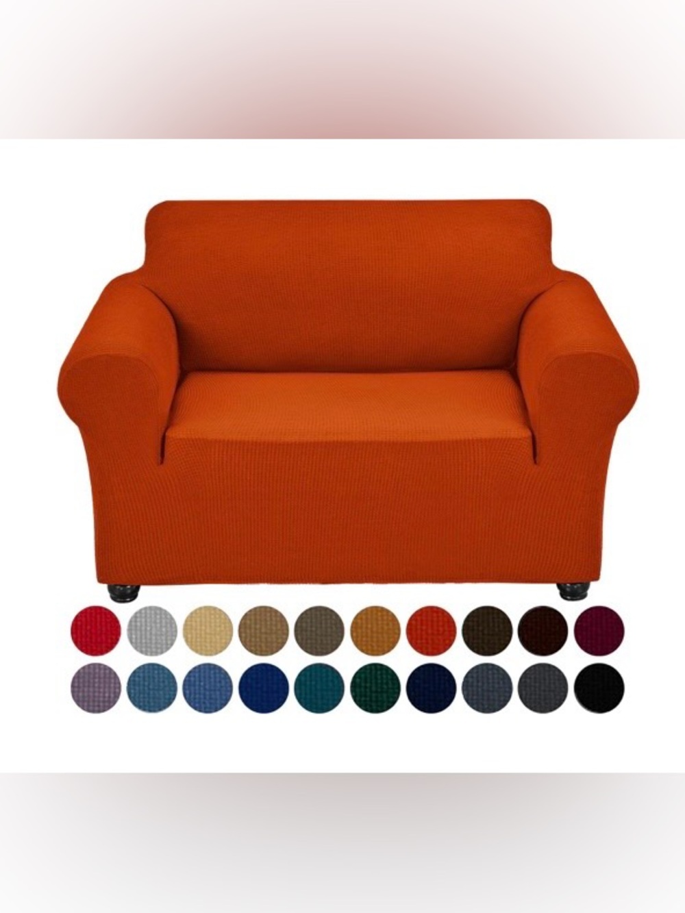 Stretch Jacquard Furniture Slipcover Size Small (35-55”) Puréed Pumpkin